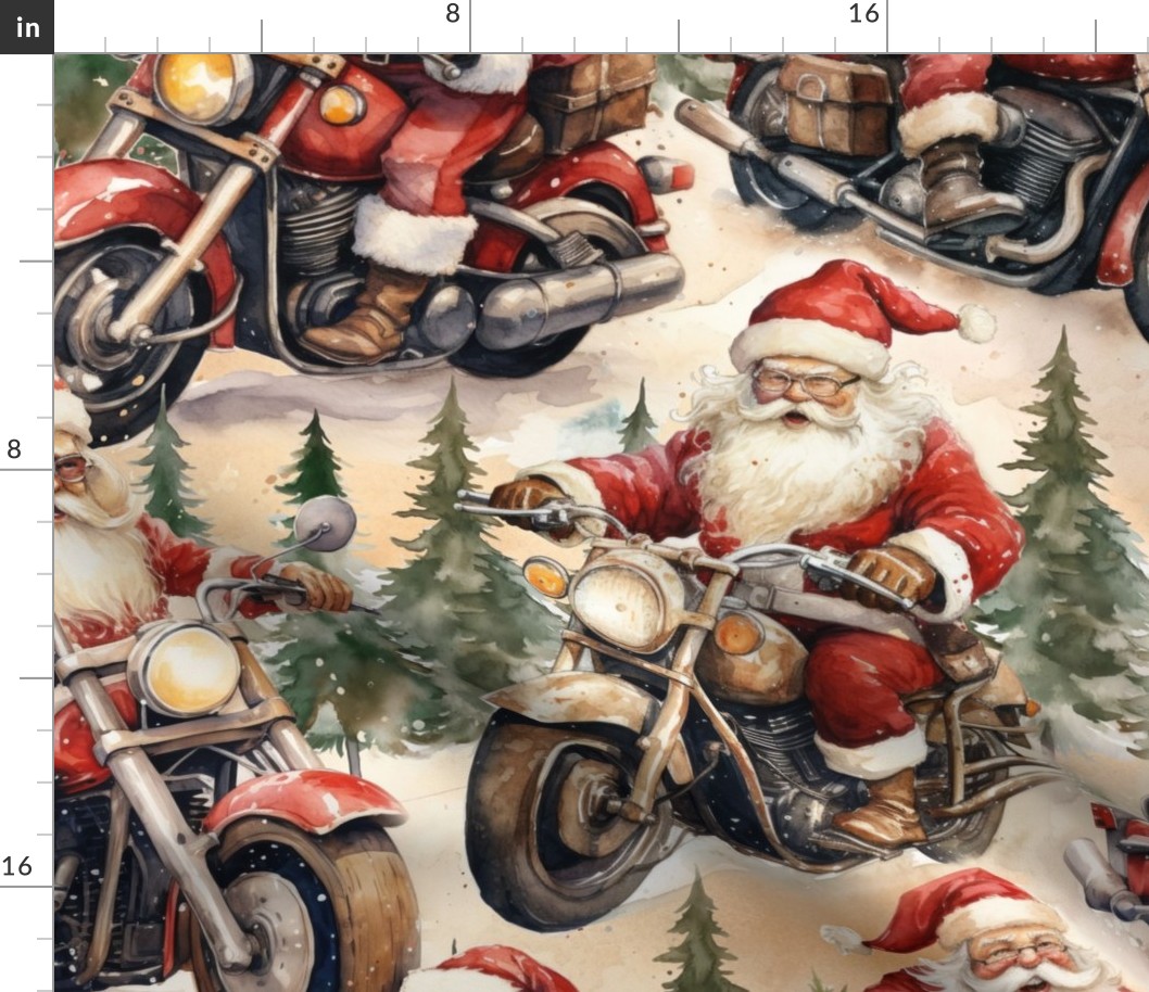 Motorcycle Santas (Large Scale)