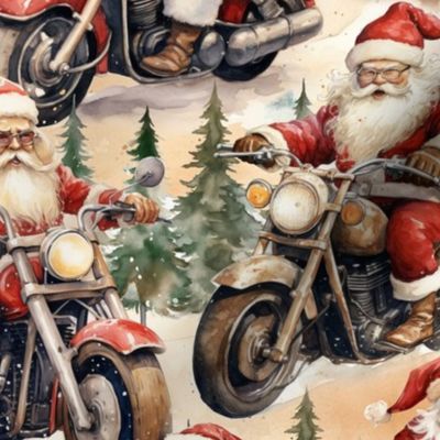 Motorcycle Santas (Medium Scale)