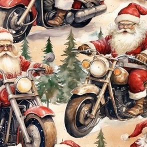 Motorcycle Santas (Medium Scale)