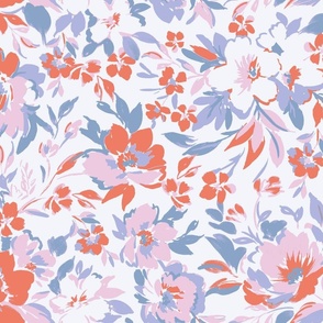 Graphic Florals in Pink, Lilac and Orange