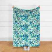 Graphic Florals in Blue and Green