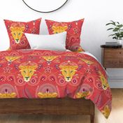 Queen Mother Lioness on Regal Red - XL