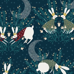 Moonlight Hares wallpaper
