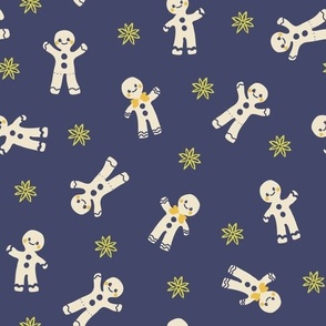 Gingerbread Man - Navy and Cream