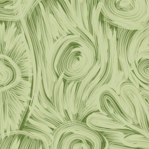 large - Abstract poppy field - monochrome paint strokes - light sage on dark fern green