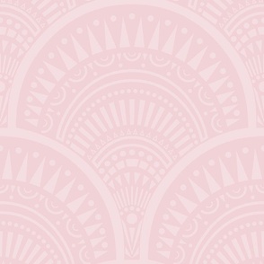 medium // Art deco abstract scallop in soft pink