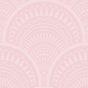 small // Art deco abstract scallop in soft pink