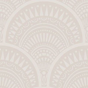 small // Art deco abstract scallop in ecru ivory
