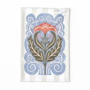 Intangable folk art floral tea towel