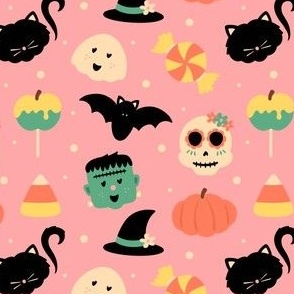 Not So Spooky Halloween on Pastel Pink