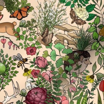 Wild Woodland Wonderland (Bisque Cream large scale)  