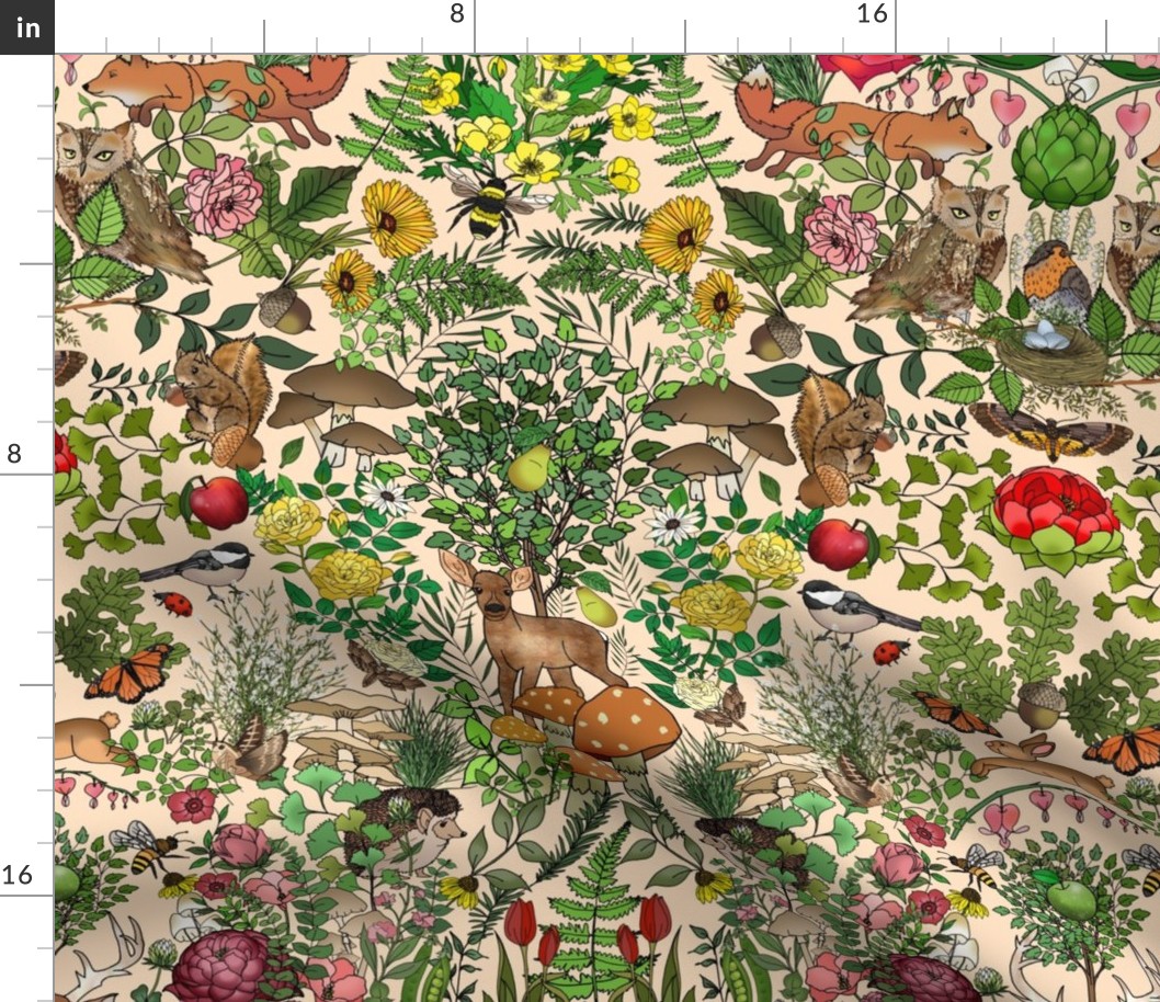 Wild Woodland Wonderland (Bisque Cream large scale)  