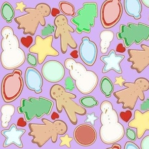 Cute Holiday Cookie Cluster lite Purple