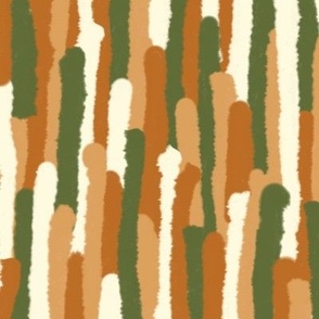 xl - IKAT wollen-style vertical strokes - boho autumn fall - shades of orange_sage green and creamy