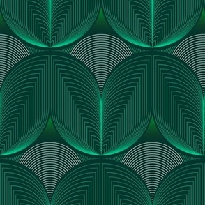 Normal scale • Geometric Art Deco emerald flower