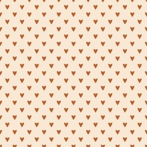 Geometry in Love - red ochre on cream - XS extra small scale - cute geometric orange marmelade burnt sienna valentine hearts