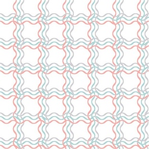 Wavy Tri-color Grid Woven