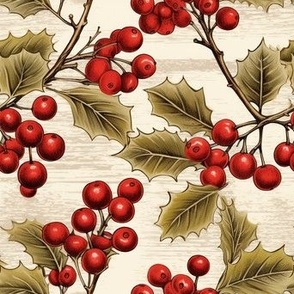 Holly Berries Etching