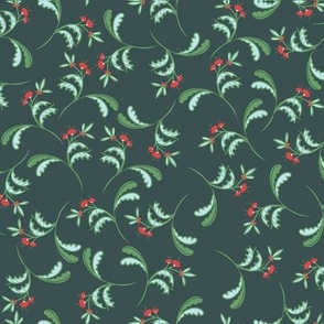 Berry and Floral-Green and Red
