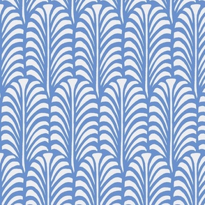 Large - Leaf - blue  - Traditional cut out coastal leaf for upholstery, wallpaper, bedding or table decor. Tropical bold summer leaves  - botanical nature bold minimalism minimalist - palm palms palm springs - block print inspired