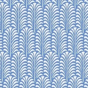 Small - Leaf - blue - Traditional cut out coastal leaf for upholstery, wallpaper, bedding or table decor. Tropical bold summer leaves  - botanical nature bold minimalism minimalist - palm palms palm springs - block print inspired