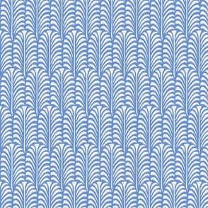 Medium - Leaf - blue - Traditional cut out coastal leaf for upholstery, wallpaper, bedding or table decor. Tropical bold summer leaves  - botanical nature bold minimalism minimalist - palm palms palm springs - block print inspired