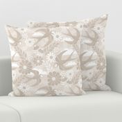 Floral Swallow Pattern Boho neutral