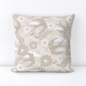 Floral Swallow Pattern Boho neutral