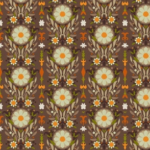 Autumn Daisy wheel in Brown - medium scale