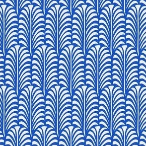 Small - Leaf - Azure Blue - Traditional cut out coastal leaf for upholstery, wallpaper, bedding or table decor. Tropical bold summer leaves  - botanical nature bold minimalism minimalist - palm palms palm springs - block print inspired