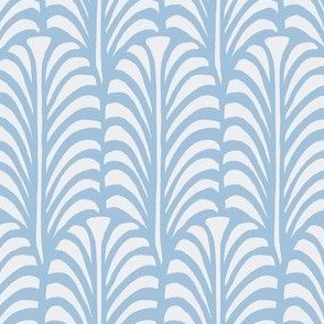 Medium - Leaf - Sky Blue - Traditional cut out coastal leaf for upholstery, wallpaper, bedding or table decor. Tropical bold summer leaves  - botanical nature bold minimalism minimalist - palm palms palm springs - block print inspired