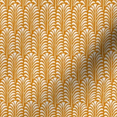 Small - Leaf - Desert Sun (dark orange yellow) - Traditional cut out coastal leaf for upholstery, wallpaper, bedding or table decor. Tropical bold summer leaves  - botanical nature bold minimalism minimalist - palm palms palm springs - block print inspire