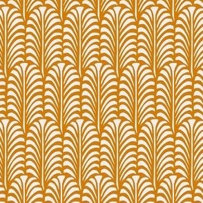 Small - Leaf - Desert Sun (dark orange yellow) - Traditional cut out coastal leaf for upholstery, wallpaper, bedding or table decor. Tropical bold summer leaves  - botanical nature bold minimalism minimalist - palm palms palm springs - block print inspire