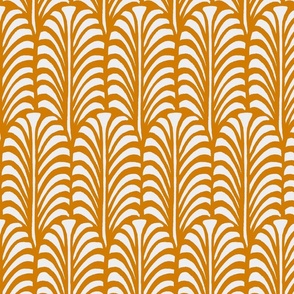 Large - Leaf - Desert Sun (dark orange yellow) - Traditional cut out coastal leaf for upholstery, wallpaper, bedding or table decor. Tropical bold summer leaves  - botanical nature bold minimalism minimalist - palm palms palm springs - block print inspire