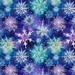 Watercolor Snowflakes (Small Scale)