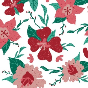 Red Christmas Flower pattern for Holidays