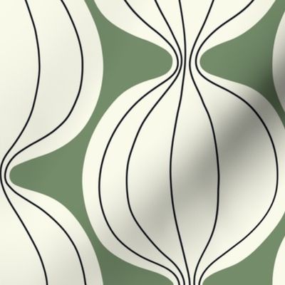 (L) Seamless Modernist Lanterns - moss green