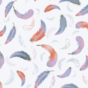 Dreamy Feathers Coral Lavender