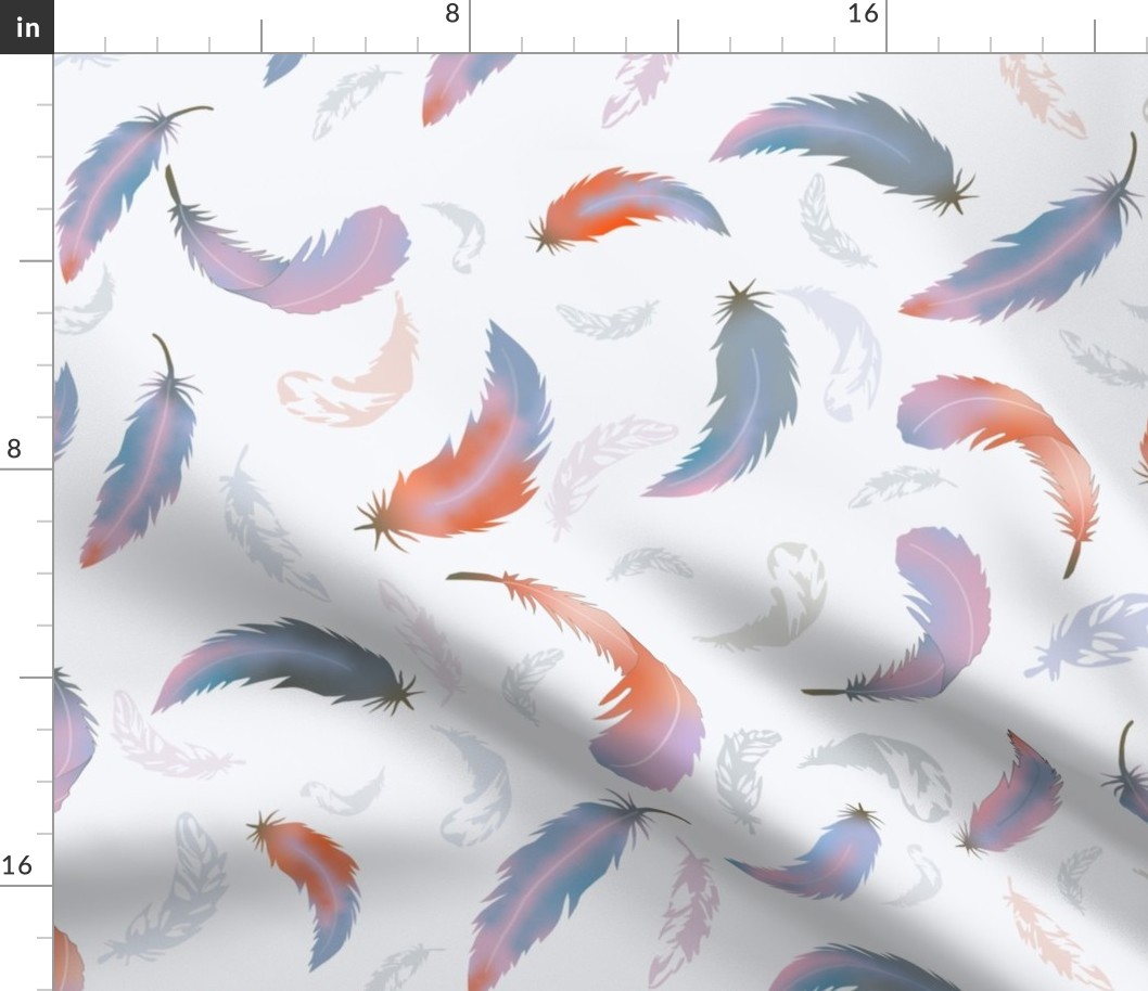 Dreamy Feathers Coral Lavender