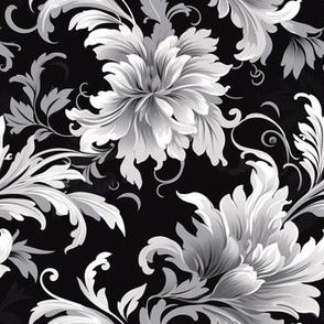 grayscale floral