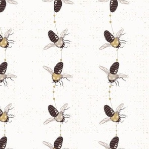 Striped Bees Bees And More Bees Gold Black String Of Bees Large Print