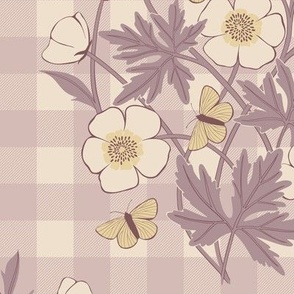 French Country Floral Gingham  | Lavender 
