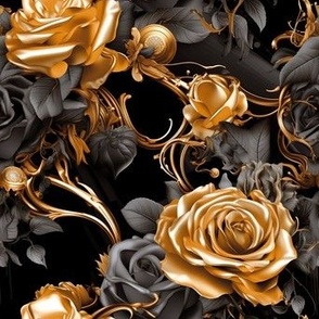 black gold roses