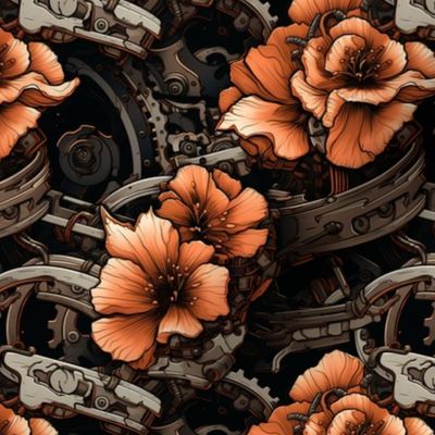 Mechanical russet floral