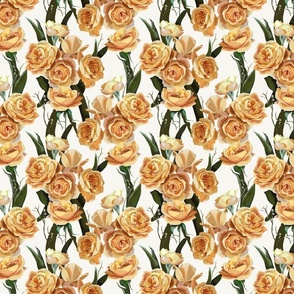[Small] May’s Roses Yellow on White