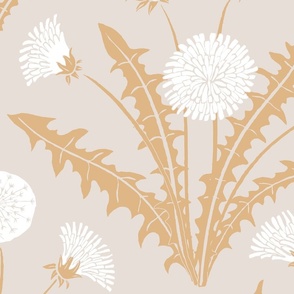 [Wallpaper] Dandelion Dreams: Whimsical Beauty in Bloom, springtime serenity, spring equinox, art decor, neutral color