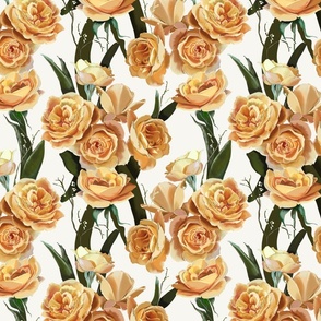 [Medium] May’s Roses Yellow on White