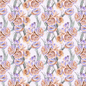 [Small] May’s Roses Funky Purple on White