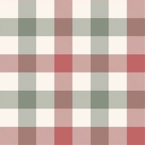 Gingham Check | Winterberry and Pine - Red and Green | Cabincore