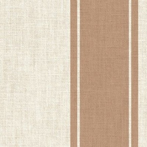 Jumbo stripes - linen texture, clay 